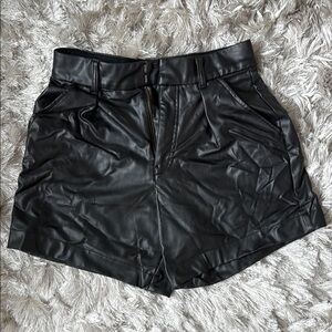 Abercrombie & Fitch Black Leather Shorts